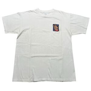 Vintage 90s Scooby Doo Embroidered White T-Shirt - Retro Nostalgic - size L